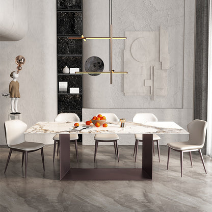 Minimalist Rectangular Ceramic Stone Dining Table - Simple Home