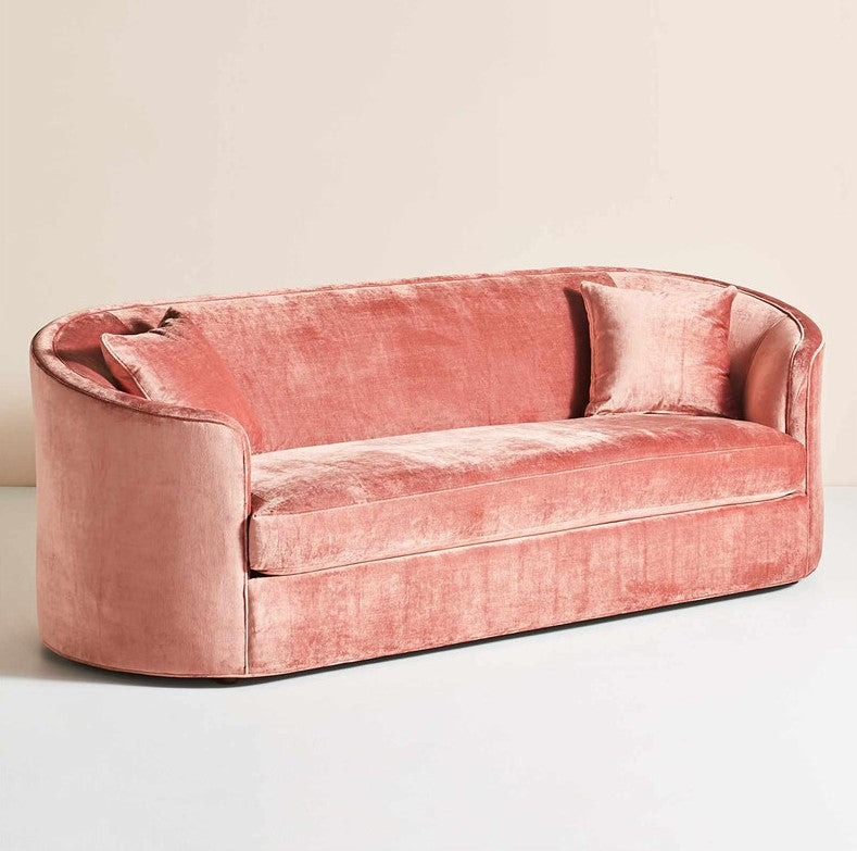 Velvet Loveseat with Curvy Silhouette - A Touch of Vintage Glam