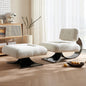 Modern Mid-Century Lounge Chair with Ottoman - Plush Textile and Sleek Metal Frame