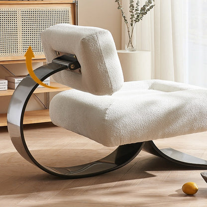 Modern Mid-Century Lounge Chair with Ottoman - Plush Textile and Sleek Metal Frame