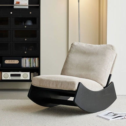 Rocking Corduroy Recliners- Modern Minimalist Rocker with Wooden Frame