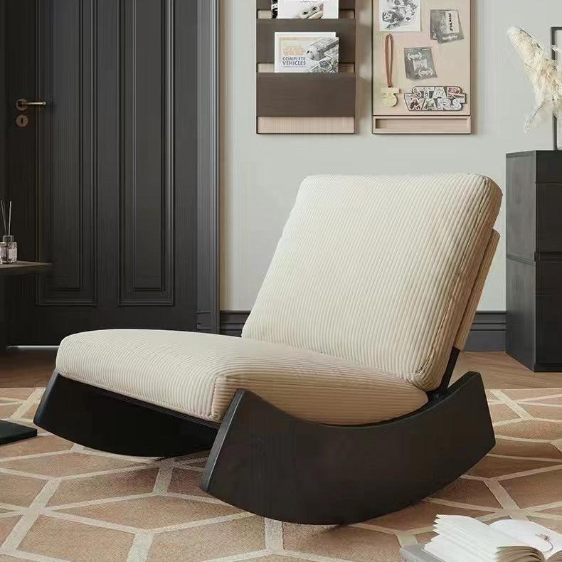 Rocking Corduroy Recliners- Modern Minimalist Rocker with Wooden Frame