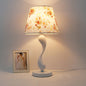 Vintage Table Lamp with Floral Shade and Crystal Base - A Touch of Romantic Elegance