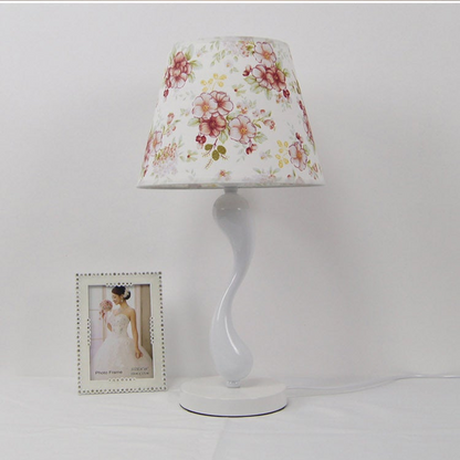 Vintage Table Lamp with Floral Shade and Crystal Base - A Touch of Romantic Elegance