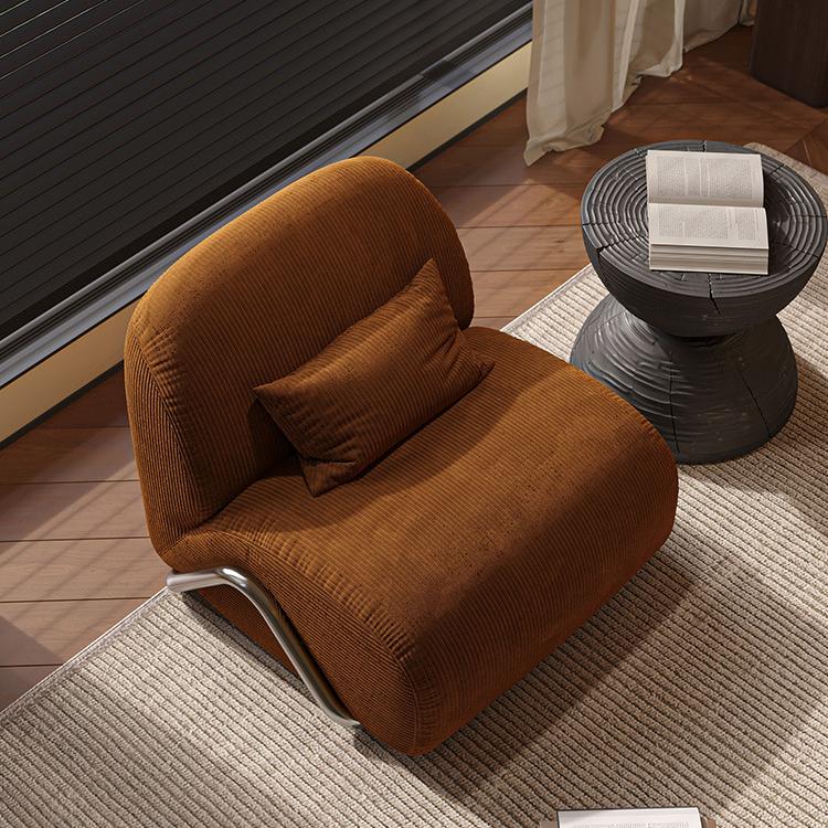 Mid-Century Modern Corduroy Armchair - Sleek Design and Plush Comfort