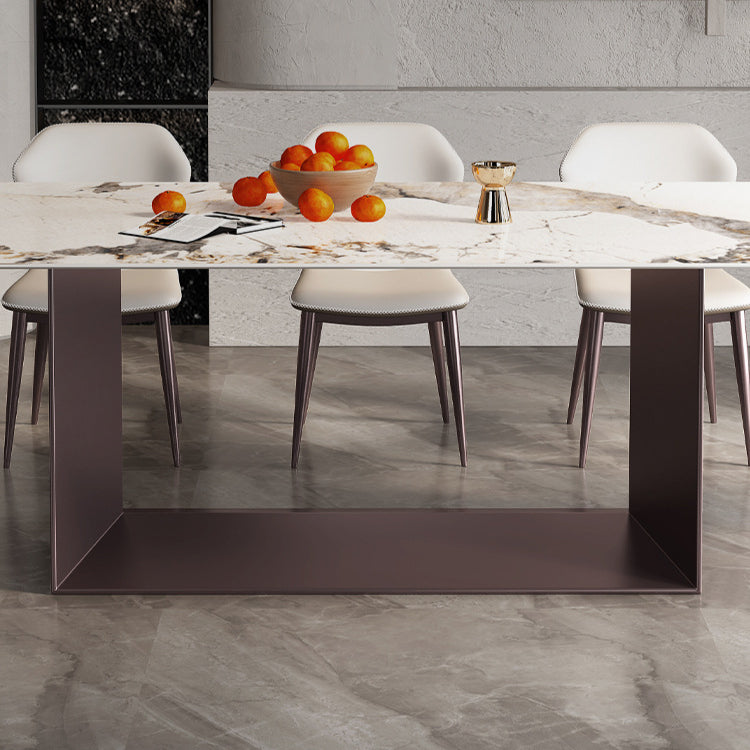 Minimalist Rectangular Ceramic Stone Dining Table - Simple Home