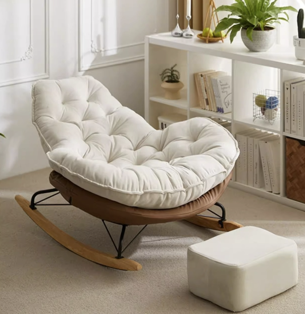 Rocking Heart-Shaped Recliners with Ottoman - Cozy and Stylish for Modern Living