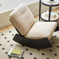 Rocking Corduroy Chair - Mid-Century Modern Style with Wooden Frame