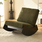 Rocking Corduroy Chair - Mid-Century Modern Style with Wooden Frame