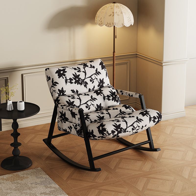 Rocking Velvet Armchair with Ottoman - Elegant and Comfortable Seating