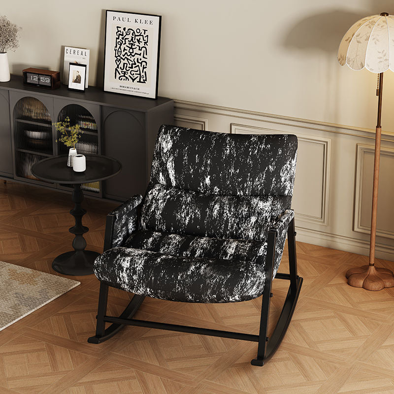 Rocking Velvet Armchair with Ottoman - Elegant and Comfortable Seating