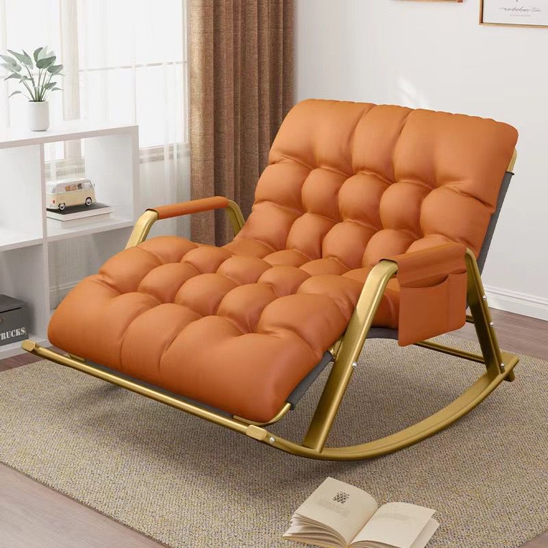 Rocking Leather Comfort Chair with Armrests - Modern Rocker