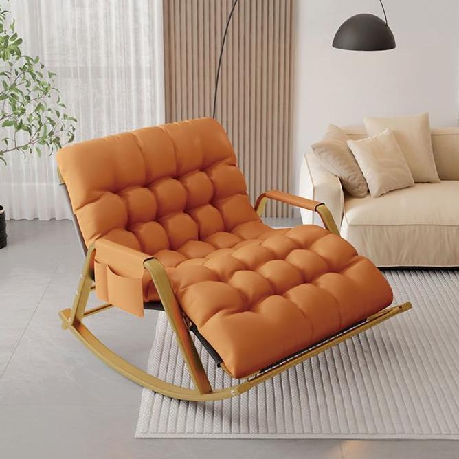 Rocking Leather Comfort Chair with Armrests - Modern Rocker