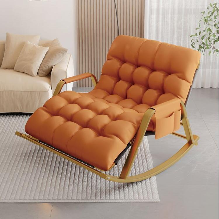 Rocking Leather Comfort Chair with Armrests - Modern Rocker