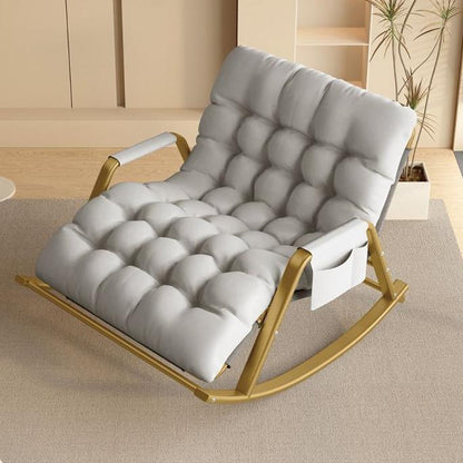 Rocking Leather Comfort Chair with Armrests - Modern Rocker