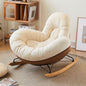 Rocking Comfort Chair - Cozy Textile Rocker with Wooden Legs