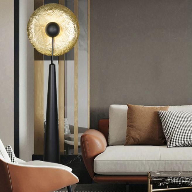 Modern Gold Leaf Floor Lamp - A Statement Piece