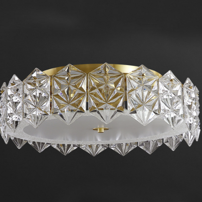 Geometric Crystal Flush Mount Ceiling Light - Modern Elegance