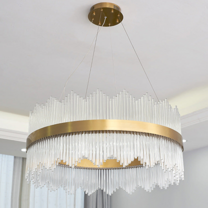 Modern Crystal Rod Chandelier - Sleek and Stylish Design