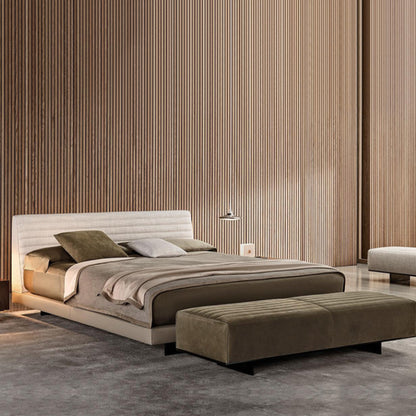 Modern Upholstered Bed with Sleek Lines and Comfortable Design