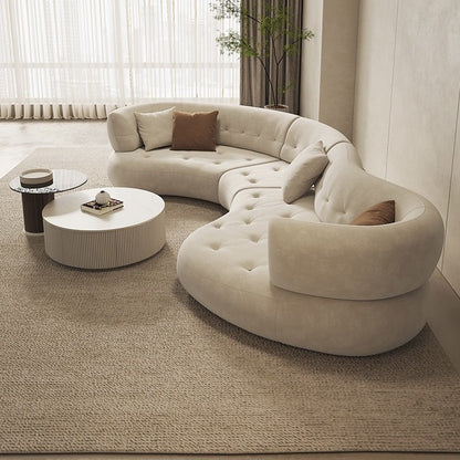 Curved Sectional Sofa with Organic Modern Collection Minimalist Design