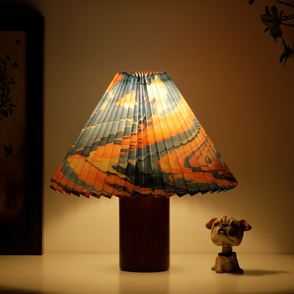 Unique Pleated Shade Table Lamp - A Modern Artistic Touch