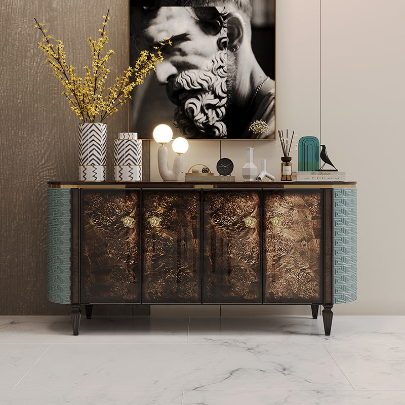 Luxury Sideboard with Gold Accents and Intricate Design