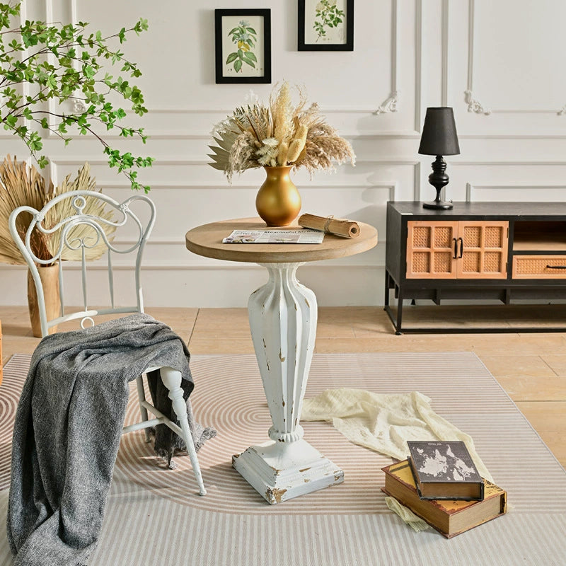 The Versailles Pedestal Side Tables - French Provincial Accent Table