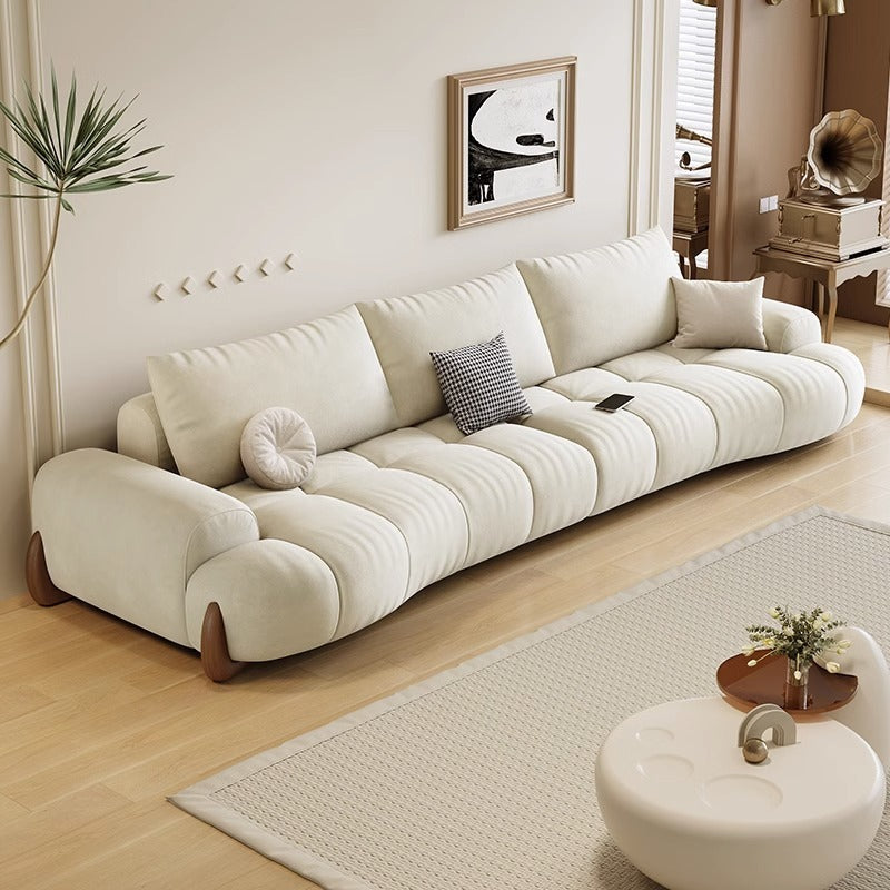 Modern Minimalist White Curved Sofa Modern Masterpiece, Enduring Comfort