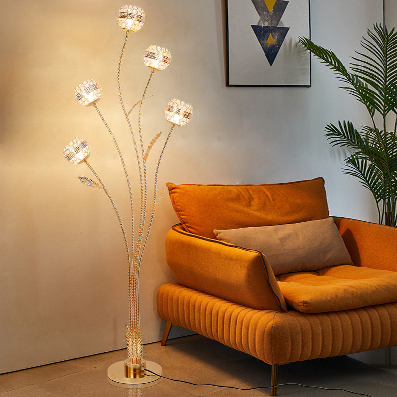 Golden Crystal Ball Floor Lamp - A Touch of Elegance