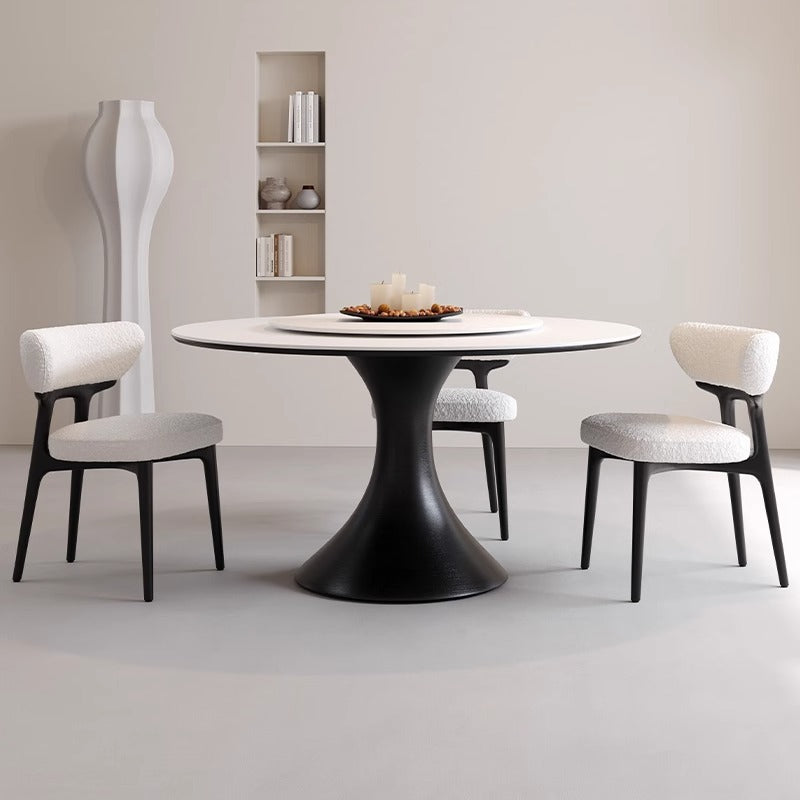 Modern Dining Chair with Organic Shape - Upholstered Chair with Solid Wood Legs