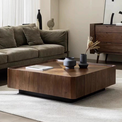 Furnishaus Marlow Mid-Century Modern Solid Wood Coffee Table with Storage