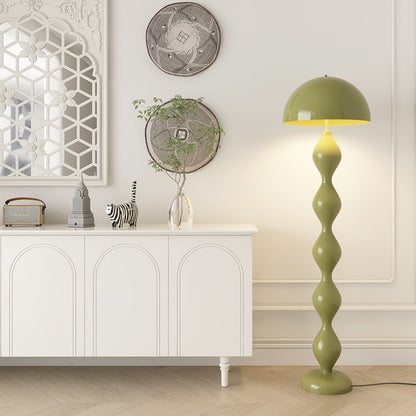 Playful Green Floor Lamp with Dome Shade - A Pop of Color