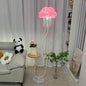 Feathery Floor Lamp with Crystal Accents - A Whimsical Touch