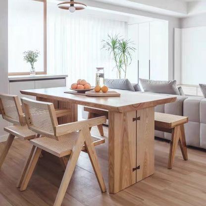 Minimalist Ash Wood Dining Table - Sleek and Modern Design