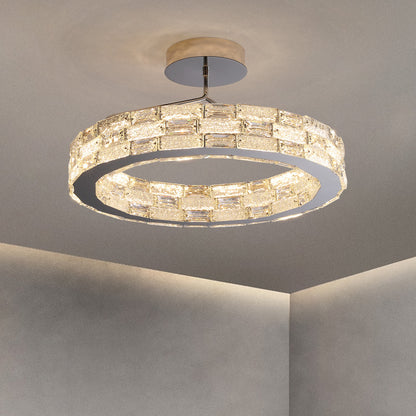 Modern Crystal Halo Ceiling Light - Sleek and Stylish Design