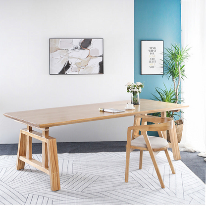 Rustic Wood Dining Table with Minimalist Design