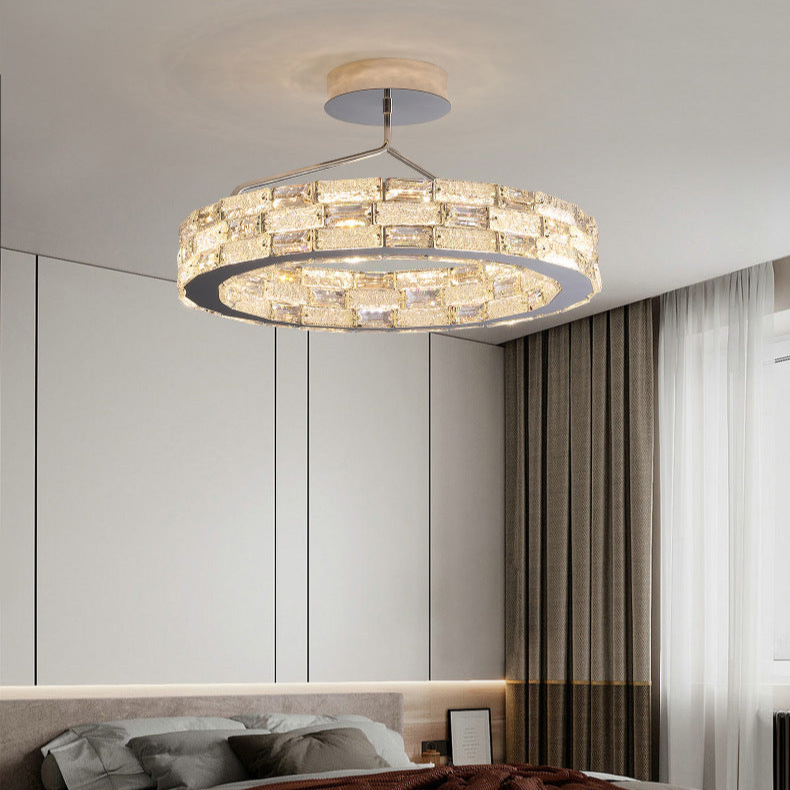 Modern Crystal Halo Ceiling Light - Sleek and Stylish Design