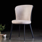 Modern Dining Chair with Organic Shape - Leather Upholstered Chair with Sleek Metal Legs