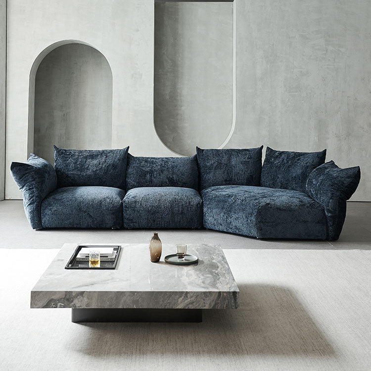 Fabric Blue sofa minimalist special-shaped living room designer corner villa large sofa