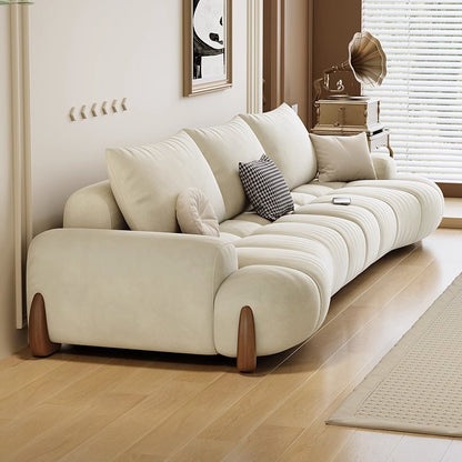 Modern Minimalist White Curved Sofa Modern Masterpiece, Enduring Comfort