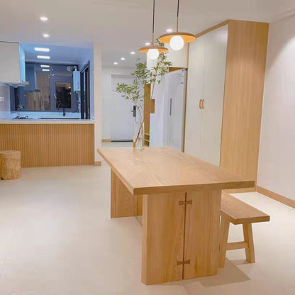 Minimalist Ash Wood Dining Table - Sleek and Modern Design