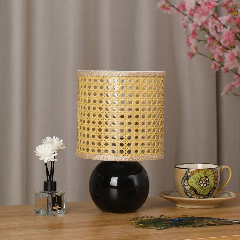 Rattan Shade Table Lamp - A Touch of Boho Chic