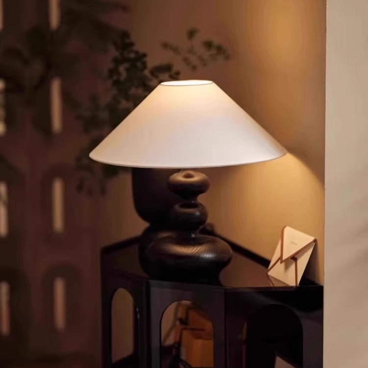 Sculptural Wooden Table Lamp - A Modern Art Piece