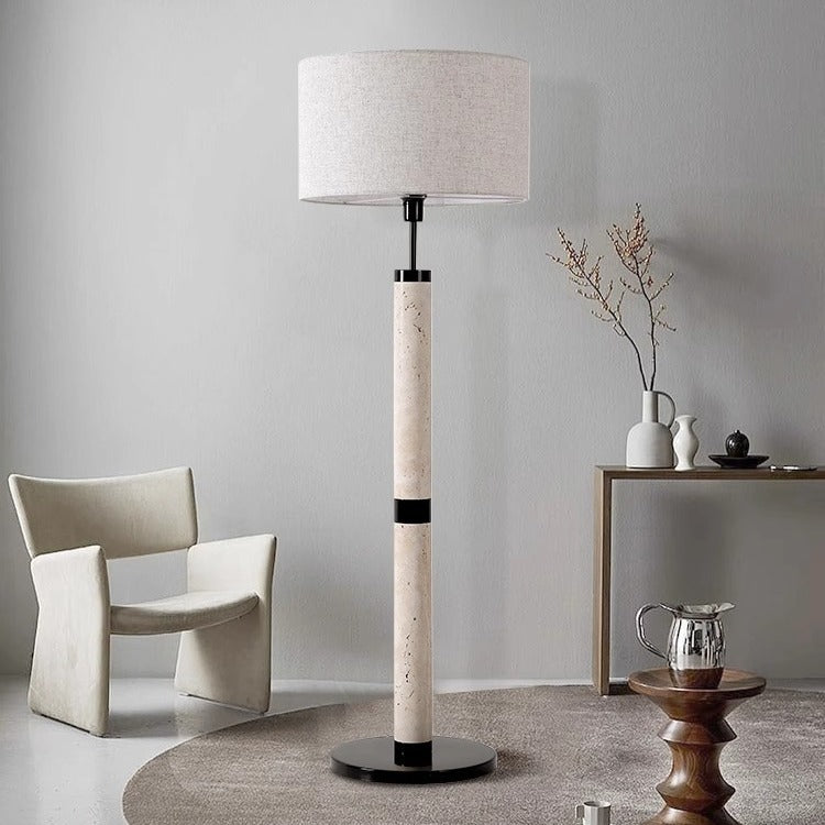 Marble and Fabric Floor Lamp - A Modern Classic