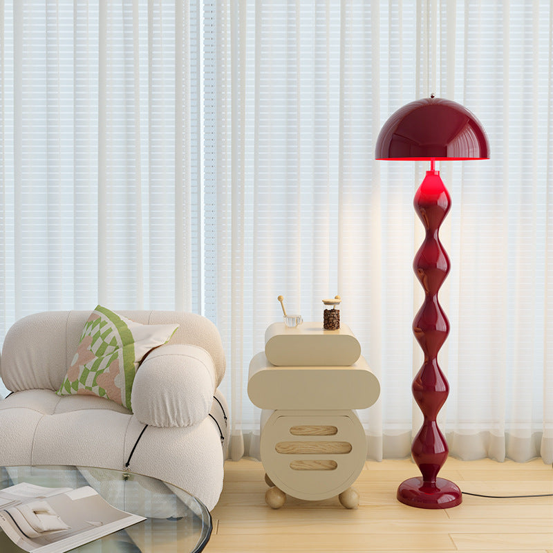 Playful Green Floor Lamp with Dome Shade - A Pop of Color