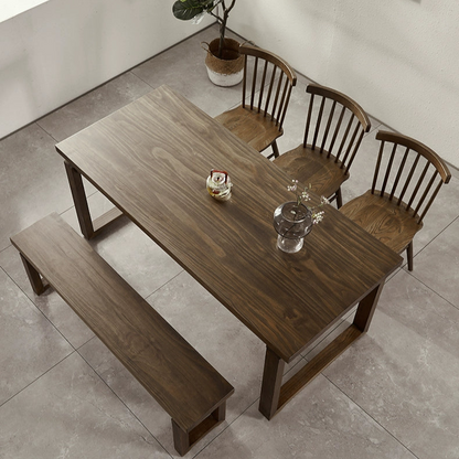 Rustic Wood Dining Table - Minimalist Design