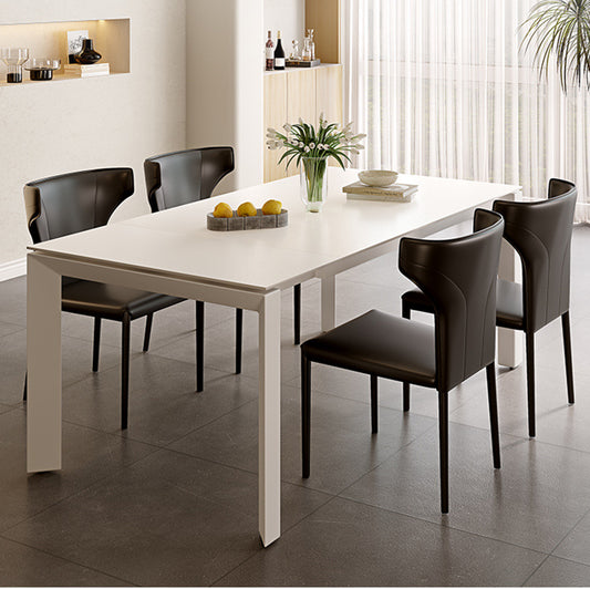 Extendable Dining Table with Sleek Design - Durable Rock Slab Top