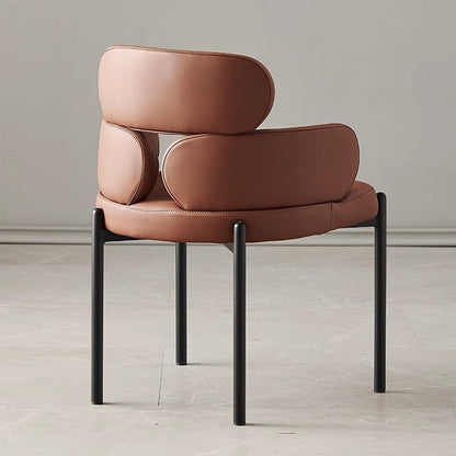 Playful Modern Dining Chair - Leather Upholstered Chair with Unique Design