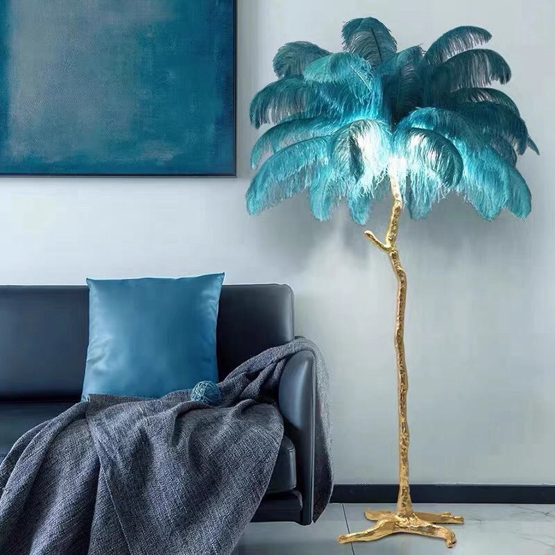 Luxurious Feather Floor Lamp - A Touch of Glamour